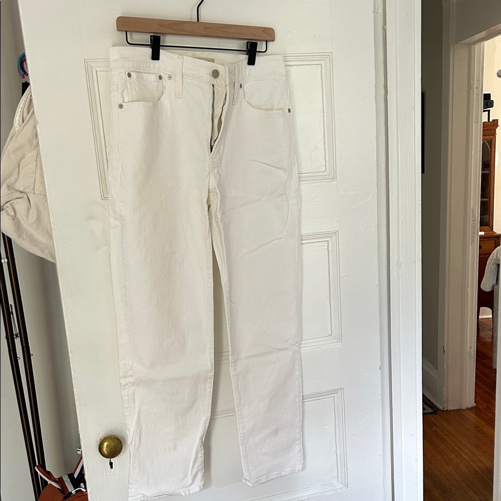 Madewell White Mid-rise Perfect Vintage Straight Jeans, new without tag